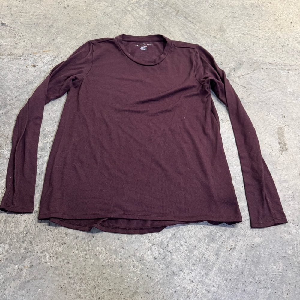 American‎ Eagle Maroon Long Sleeve Shirt Size XS Basics Classic Minimalist